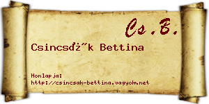 Csincsák Bettina névjegykártya