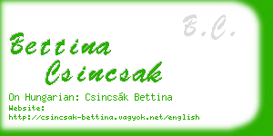 bettina csincsak business card